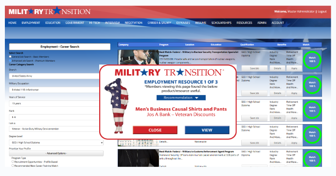 Search Results Advertisement Display